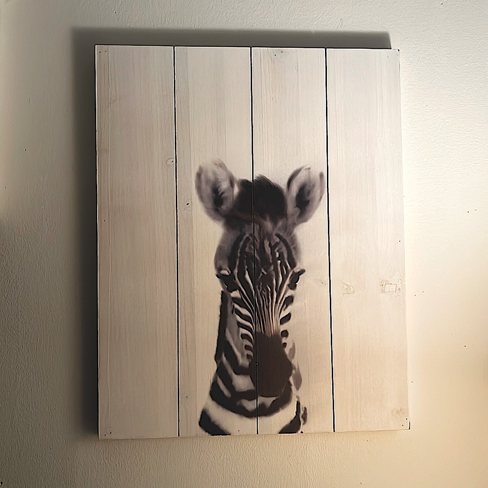 Zebra wood wall art